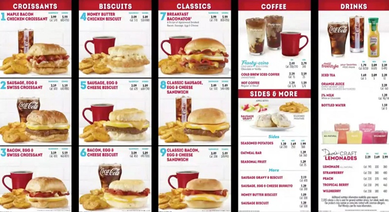 wendy's menu with prices